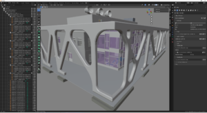 screenshot of IFC model from Blender 3D program